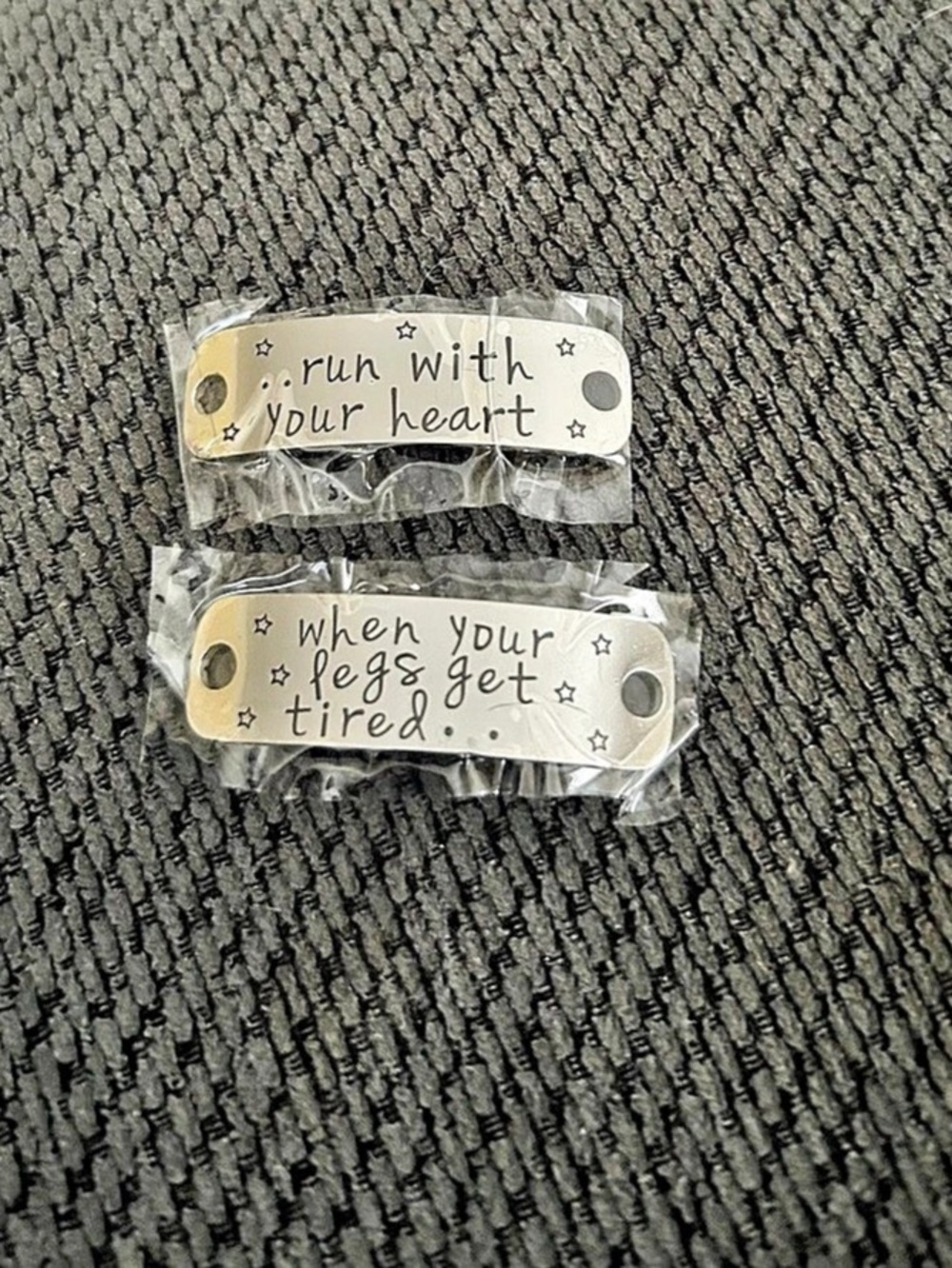 Run with Your Heart Shoe Lace Inspirational Message Set